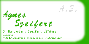 agnes szeifert business card